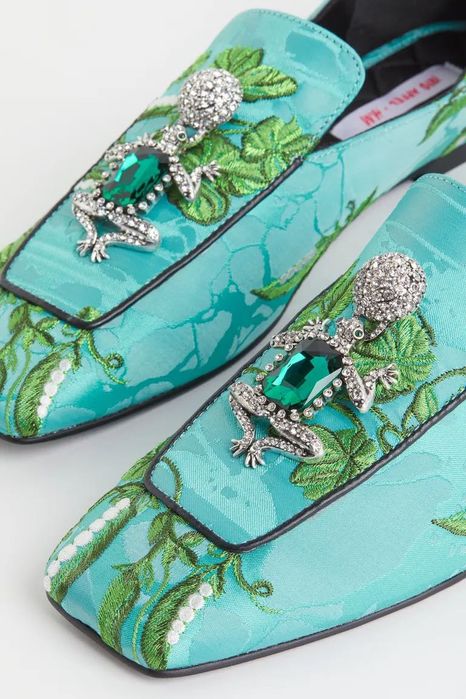 Papuci/Pantofi H&M Iris Apfel primavara 2022, turcoaz, EU 41, noi!