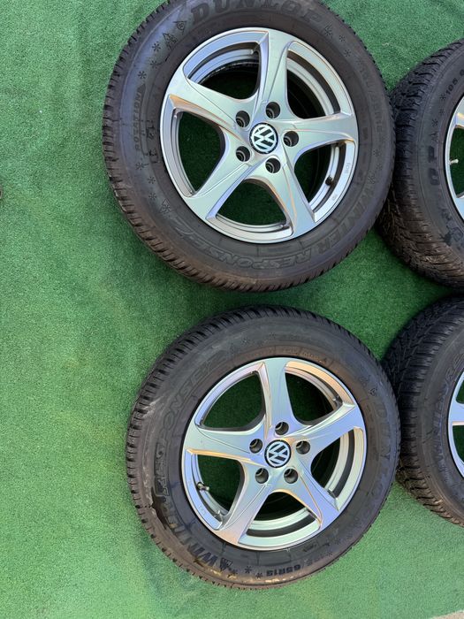 5х112 15 за vw golf 5,6,passat touran cadi skoda seat със зимни dunlop  гуми 6мм