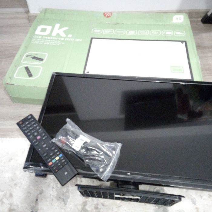Tv led ok 24"/61cm//DVB-C /S2/T2//ole 24651h-tb dvd 12 v Iasi • OLX.ro