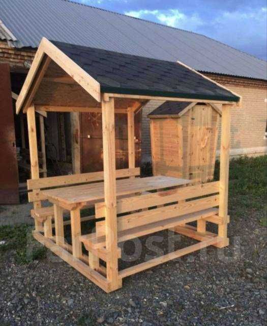 Дървени градински люлки, навеси, дървени конструкции, дървени перголи