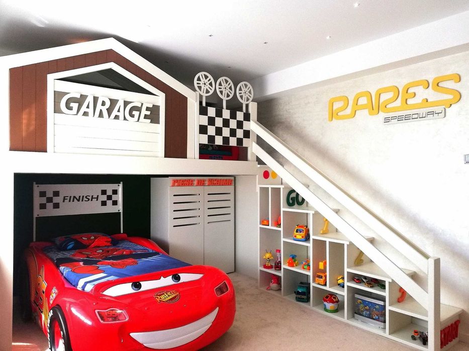 Pat copii dormitor modern Racing Fulger McQUEEN Cars Rusteze ABS