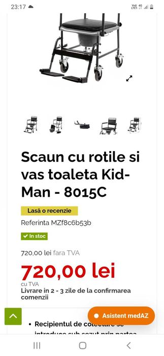 Carucior  de  dizabilități cu toaletă