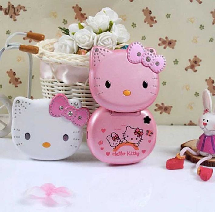 Hello Kitty Розов Телефон за Момиче, Камера, Подарък, с локация, детски телефон с капаче, за дете, Хелоу Кити