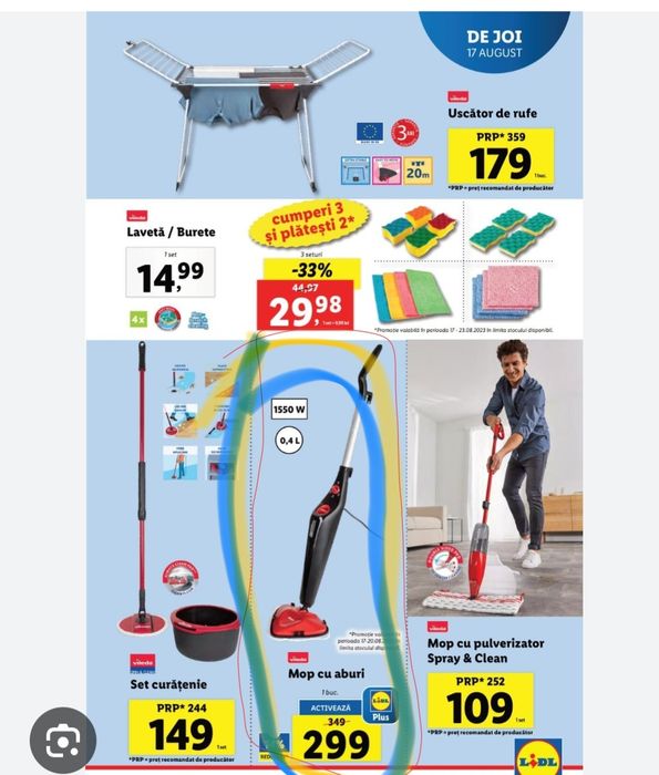 Vând mop cu aburi