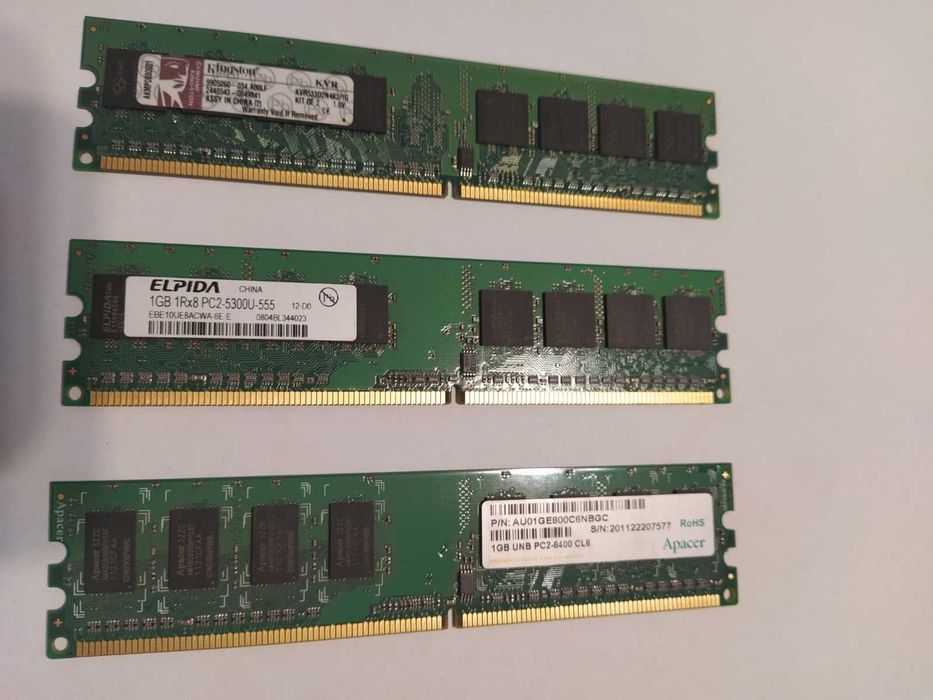 рам памет за компютър 1 и 2 GB, DDR 2 и DDR 3