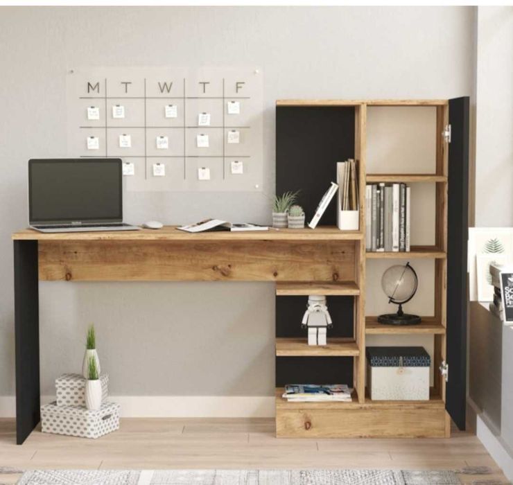 Birou de studiu Pin Atlantic/Negru