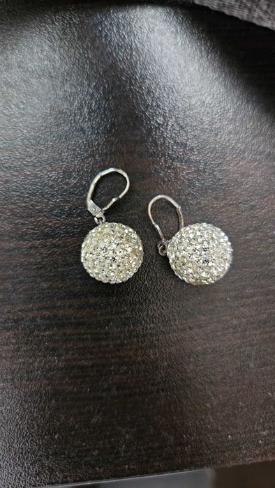 сребърни обеци с кристали Swarovski