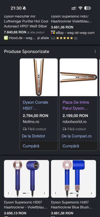 Dyson placa de par HT 01 si HS 07