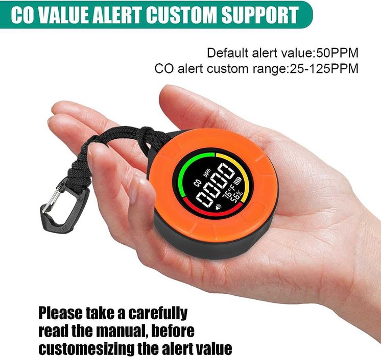 Detector portabil de monoxid de carbon PTH-10D,portocaliu,sigilat