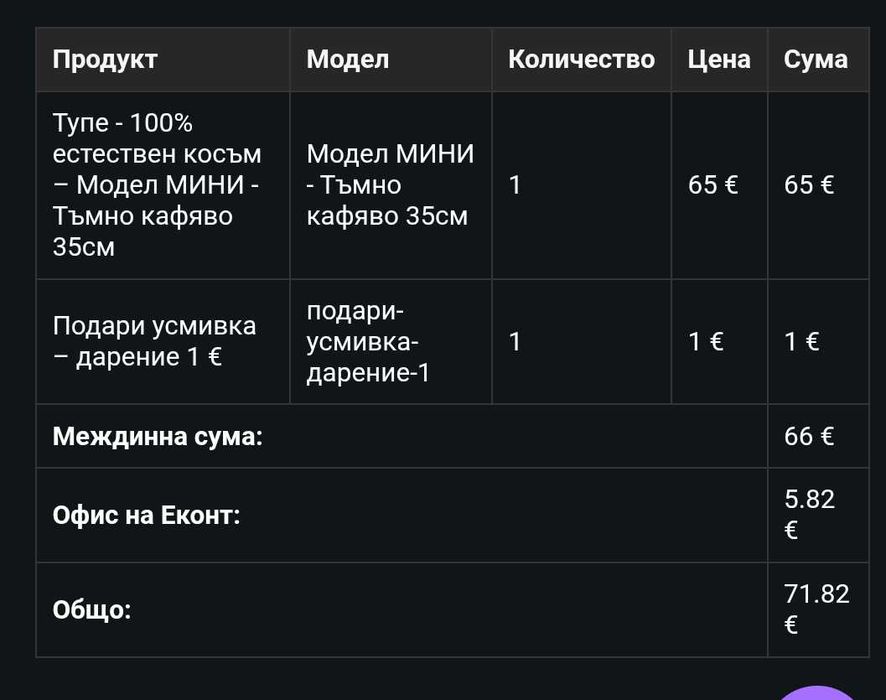 Тупе за коса 100% естествена
