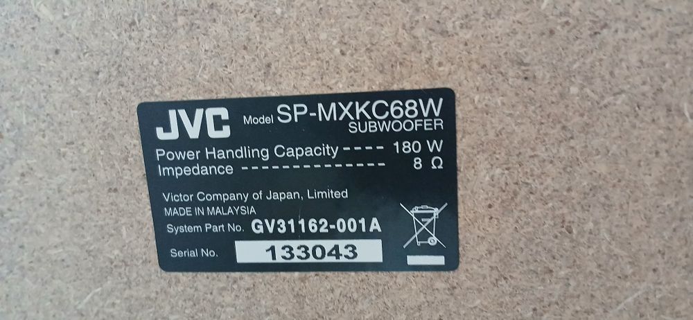 JVC MX-KC68 400W Hi-Fi Система с Субуфер и Дистанционно