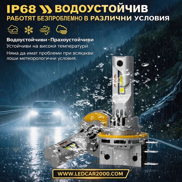 LED Крушки H15 – DRL + Дълги светлини | Професионална серия