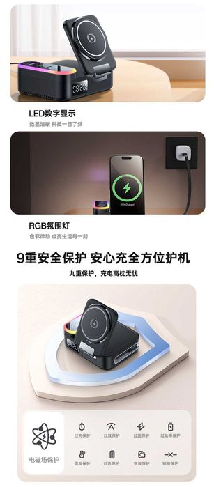 Yesido DS38 Док-станция 65W 8 в 1 PD30W iWatch AirPods iPhone 16 17