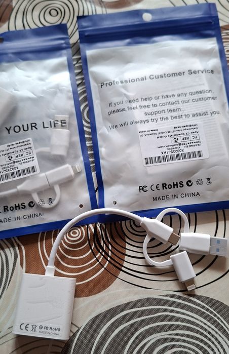 Lightning USB + microSD Адаптер за iPhone / iPad – НОВ – 7€