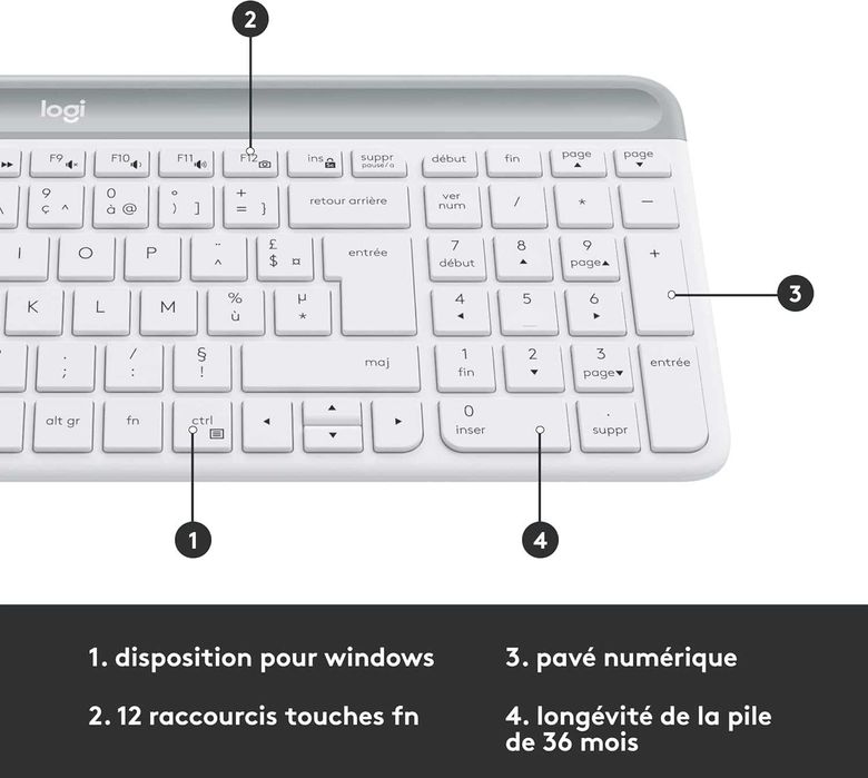 Нов Безжичен Комплект Клавиатура с Тихи Бутони и Мишка Logitech MK470