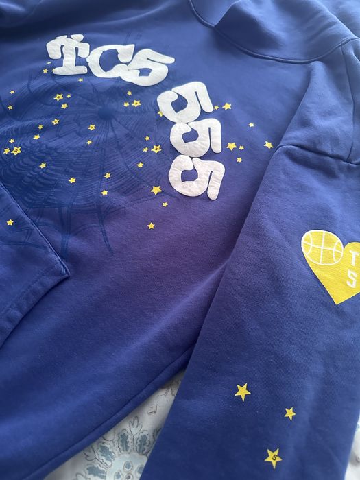sp5der blue hoodie