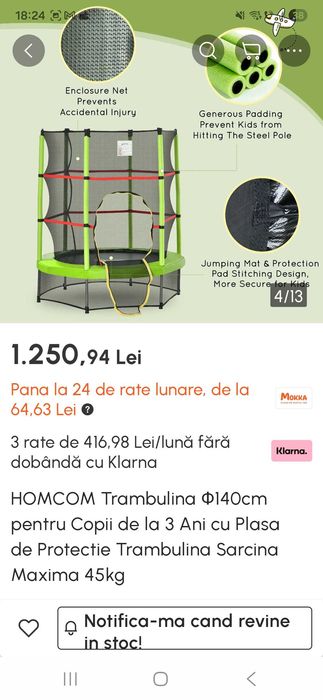 Trambulina copii de sarit in stare buna