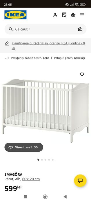 Pătuț bebe 120x60 Ikea