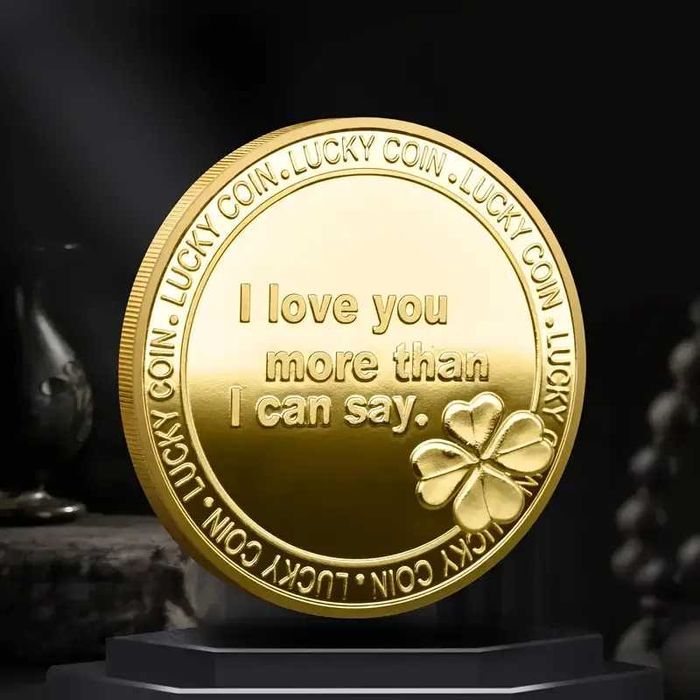 Moneda Te Iubesc - placat cu aur 14k ! Cadou ptr Ziua Indragostitilor!