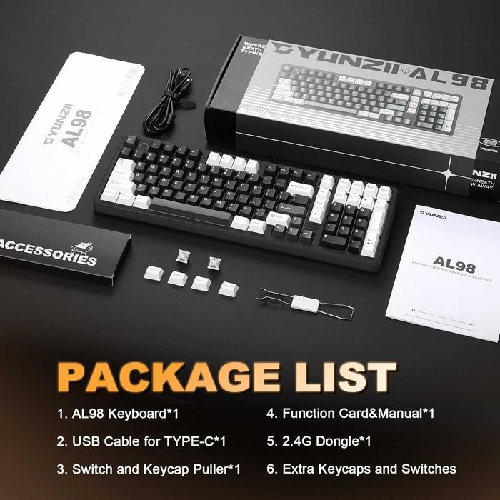 Алуминиева механична клавиатура YUNZII AL98 QMK/VIA (Нова)