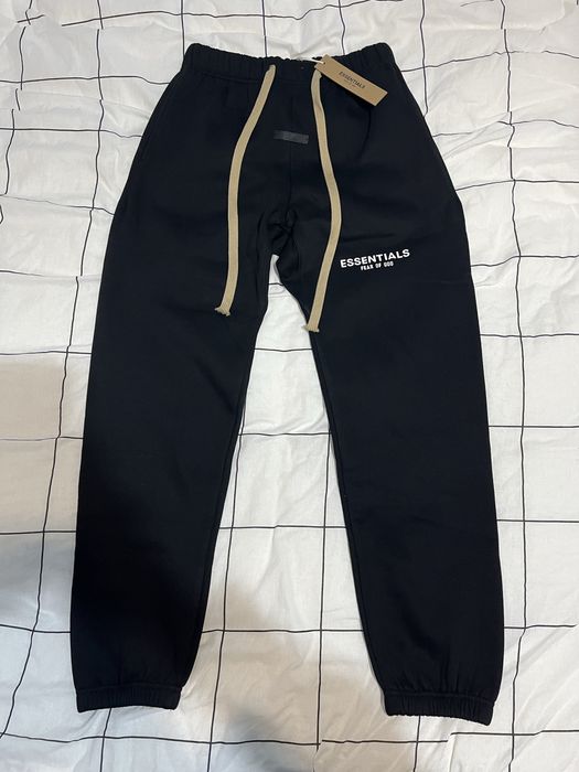 Pantaloni de trening essentials negru-alb