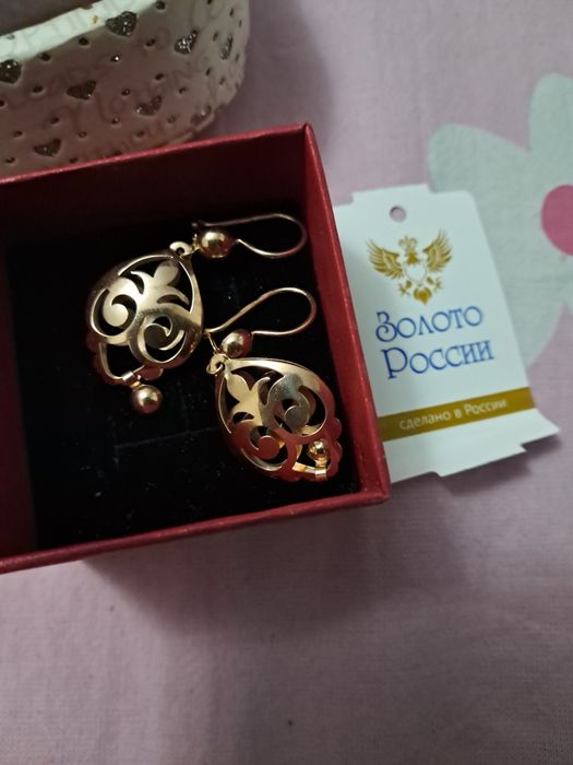 Серьги золотые Россия