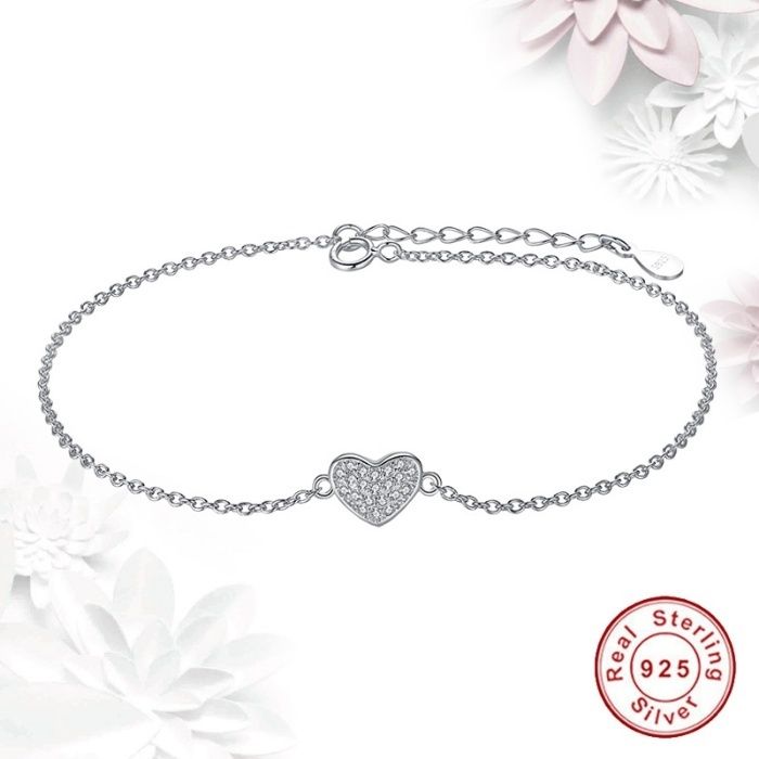 Гривна сърце S925 стерлинг. 100 % ново