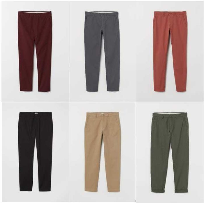 H&M 7 pantaloni chino slim fit mar. W33/L32(34) [M/50/42] noi+eticheta