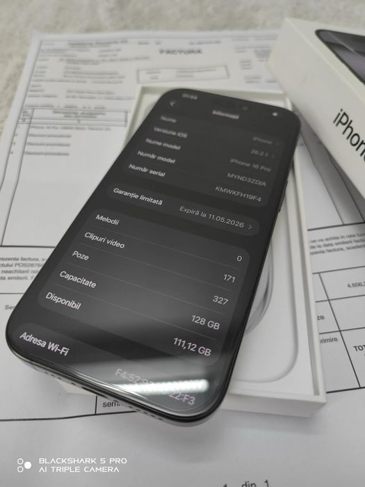 iphone 16 pro, 127 cicluri de incarcare, 128gb