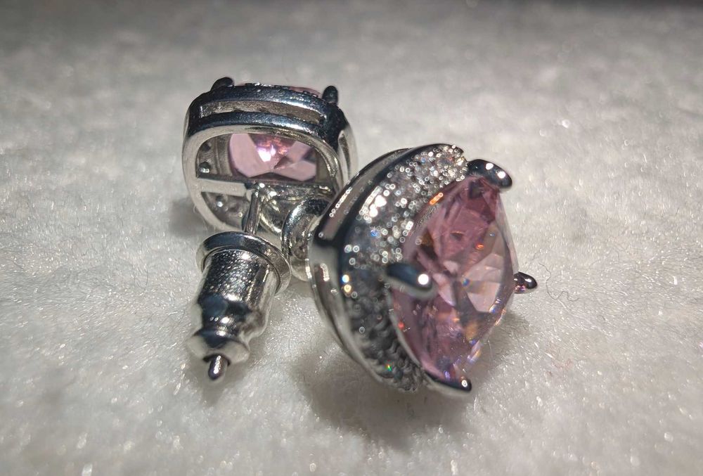 Серьги гвоздик розовые