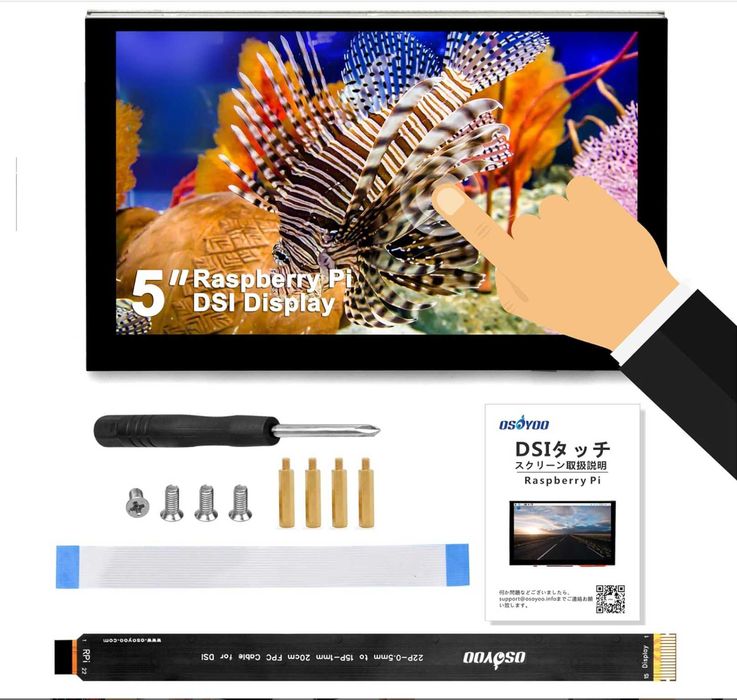 Monitor OSOYOO 5 Inch MIPI DSI IPS Touch Screen for Raspberry Pi No Need Driver