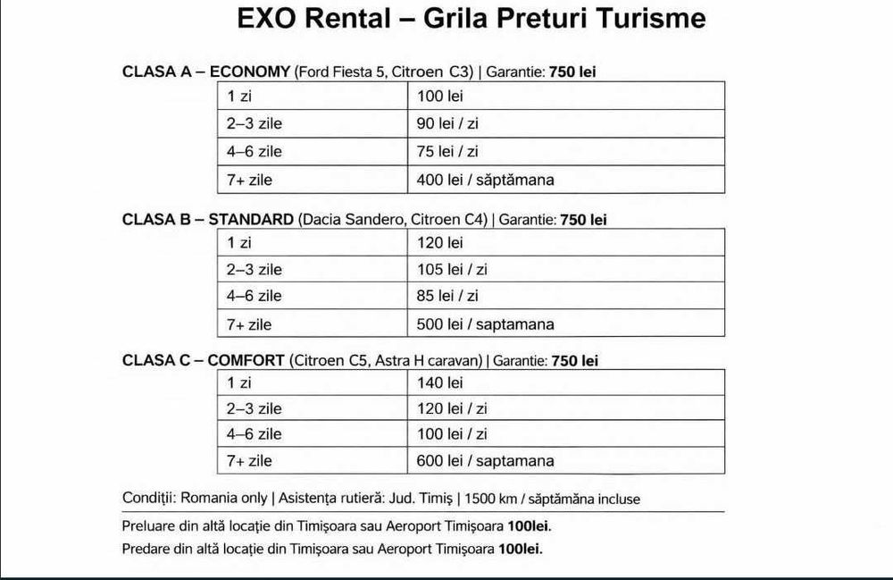 Închirieri Auto - Rent a car - Închiriez autoturisme de buget