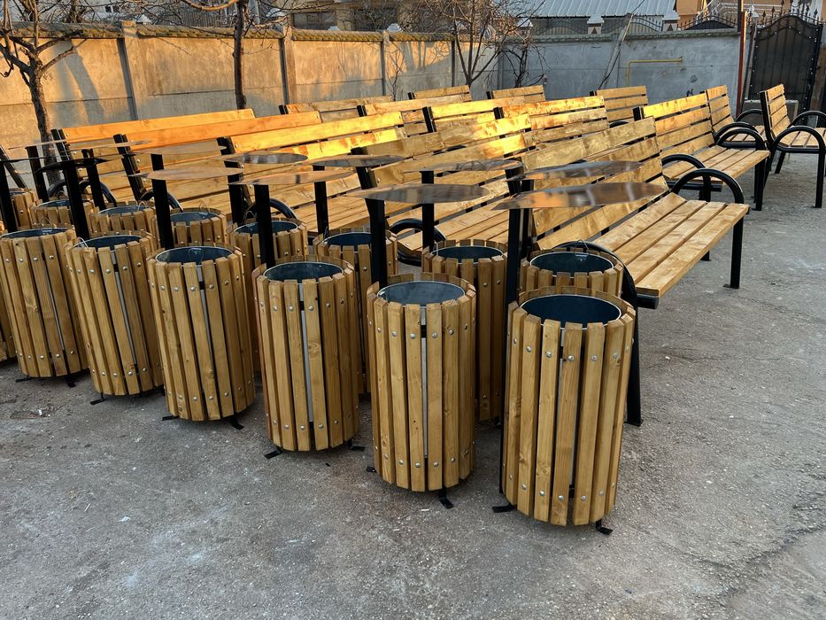 Cos de gunoi stradal metal/lemn