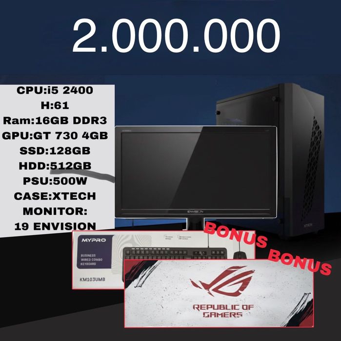 Komyuter To’plami Ofis va o’yin uchun