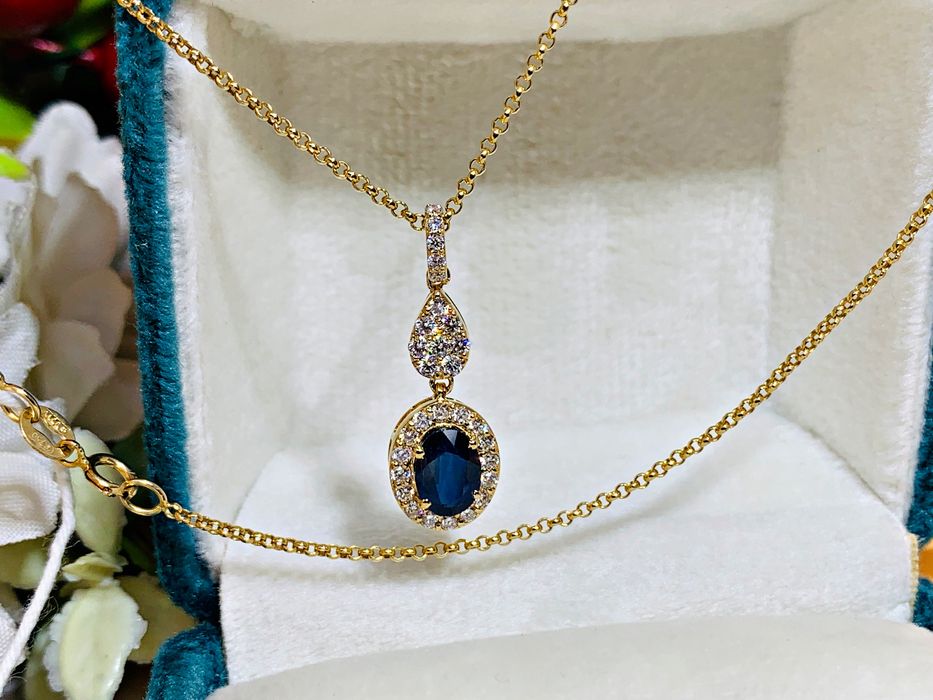 золотая  подвеска – кулон и цепочка с бриллиантами