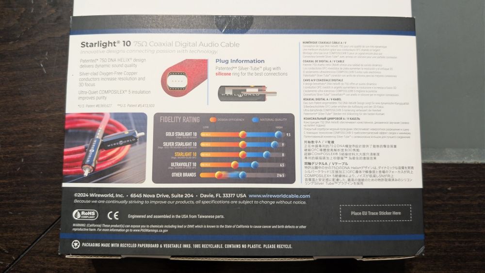 Wireworld starlight 10 rca coaxial audio cable