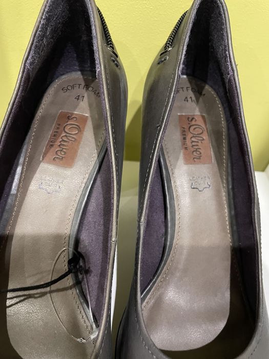 s.Oliver нови обувки на ток,41 номер,ЕСТЕСТВЕНА КОЖА