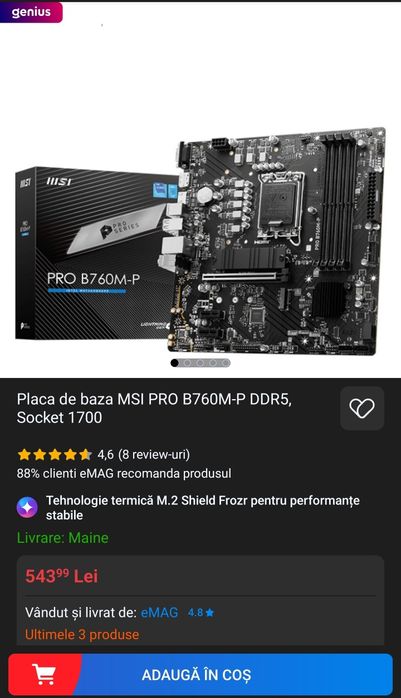 Placă de bază Msi B760M-P Ddr5 Socket 1700