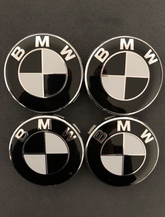 Set Capace roti jante aliaj BMW Alb/negru E46 E90 E60 X3 X5 X6