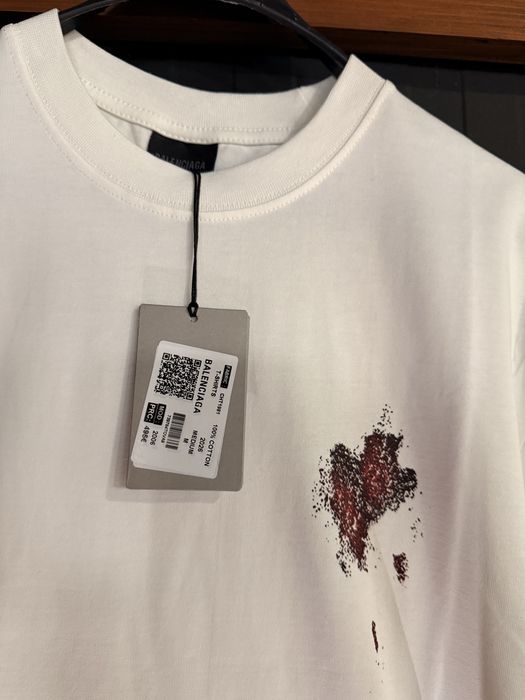 Бяла Тениска Balenciaga неносена