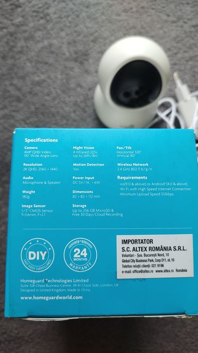 Camera de supraveghere baby monitor homeguard  hgwip212  rezolutie 2.5k