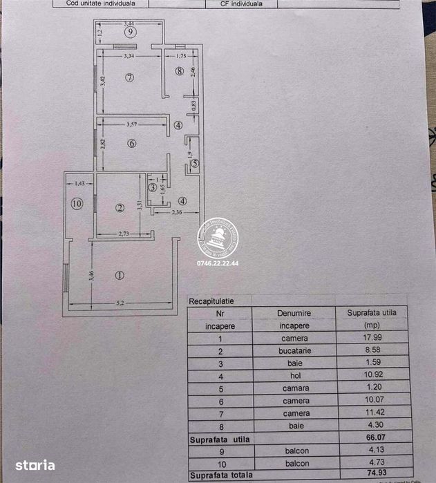 Apartament 3 camere de vanzare Nicolina