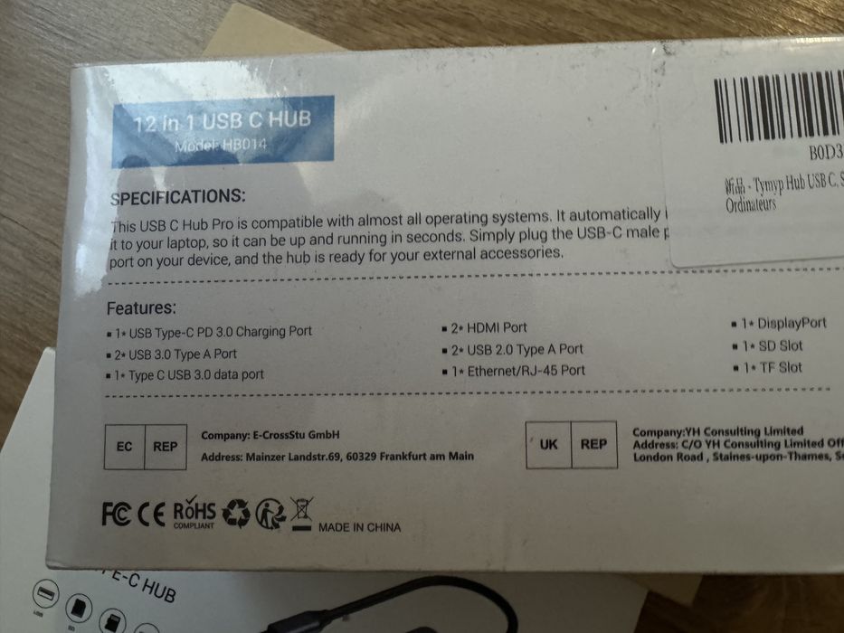 Dock Hub USB-C Thunderbolt 3, 4, compatibile macbook, imac, ipad pro