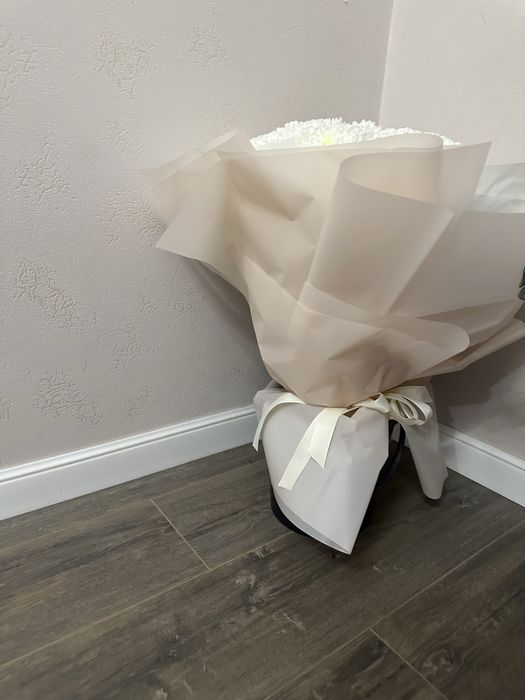 Цветы 101 шт белые хризантемы