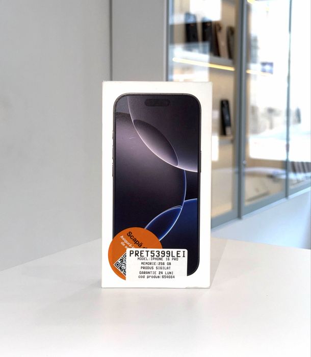 Magazin Apple | iPhone 16 Pro | Sigilat | Black Titanium | 256GB | Cu Garantie | In Rate | smilemobile.ro