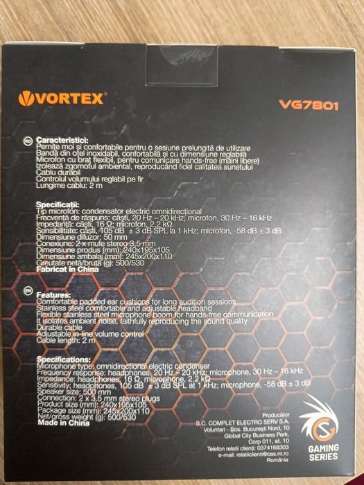 Căști Vortex cu microfon PC