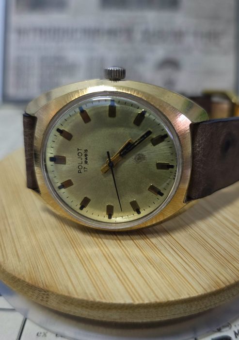 Vand Ceas mecanic pentru barbati Poljot 2614, cadran auriu