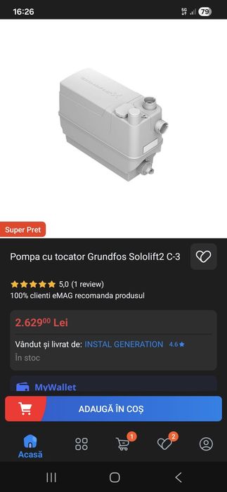 Pompa Grundfos cu tocator