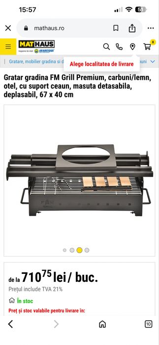Gratar premium cu suport ceaun