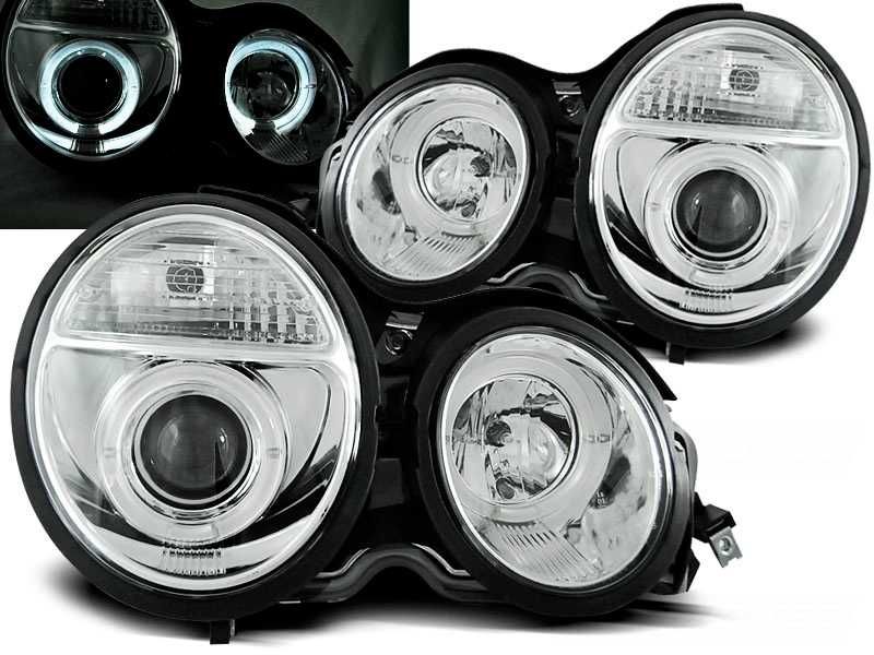 Фарове Мерцедес 210 Е класа Нови Светли ЛЕД angle Merceedes W210 LED